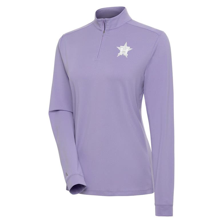 Shop Antigua Purple Houston Astros Finish Quarter-zip Pullover Top