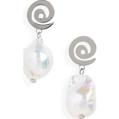 Tory Burch Spiral Pearl Earrings