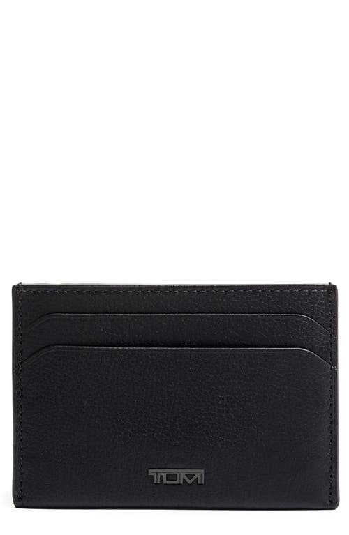 Leather Money Clip Card Case in Black Texture