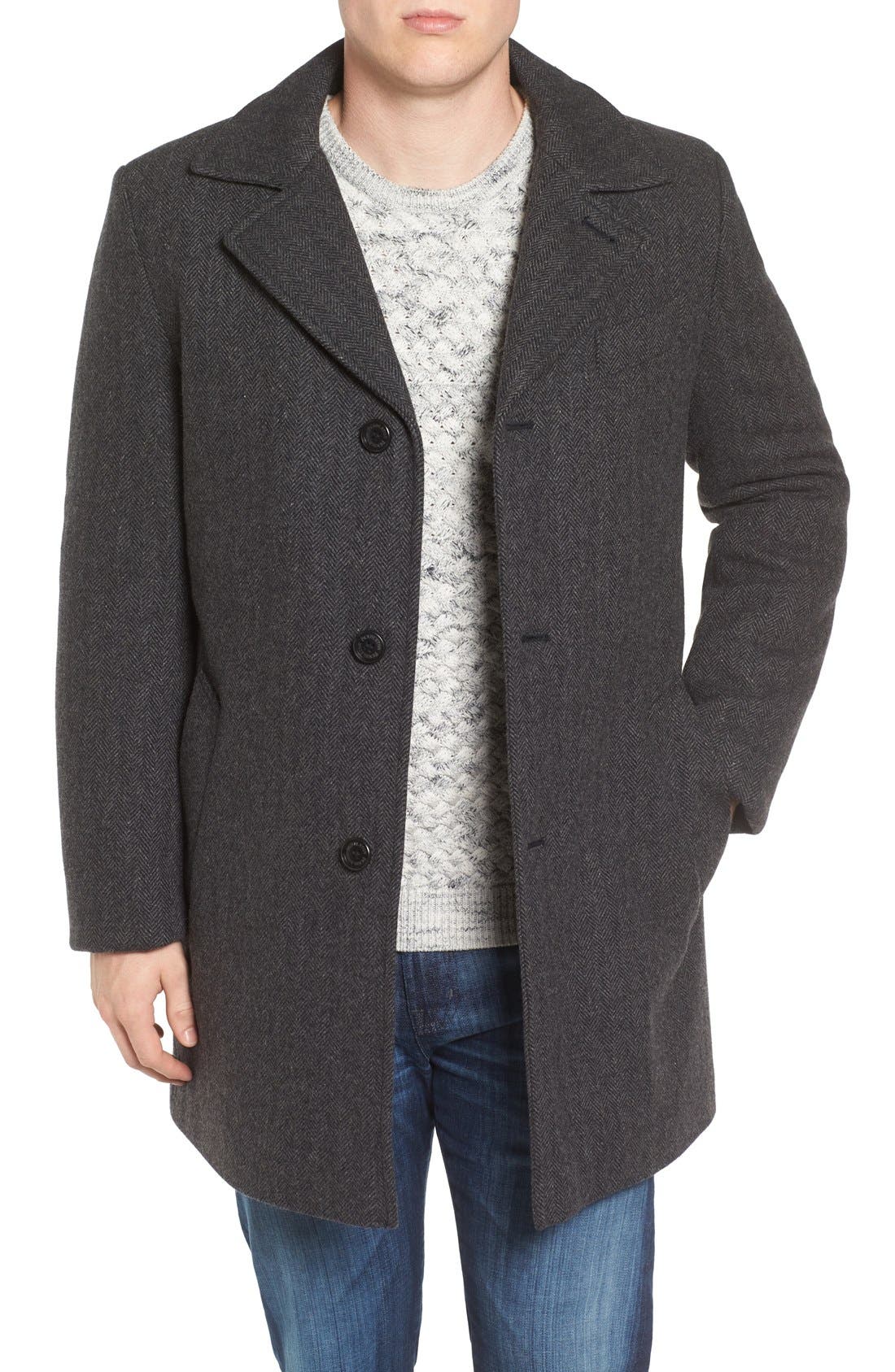 Pendleton Manhattan Herringbone Wool Blend Reefer Coat Nordstrom