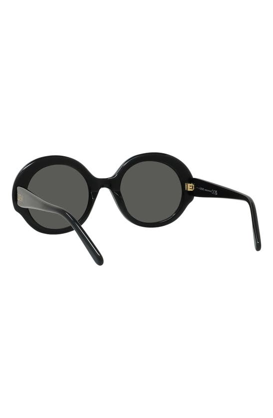Loewe Thin 52mm Round Sunglasses In Shiny Black / Smoke