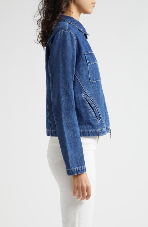 L AGENCE L'AGENCE ELAINE ZIP FRONT DENIM JACKET 