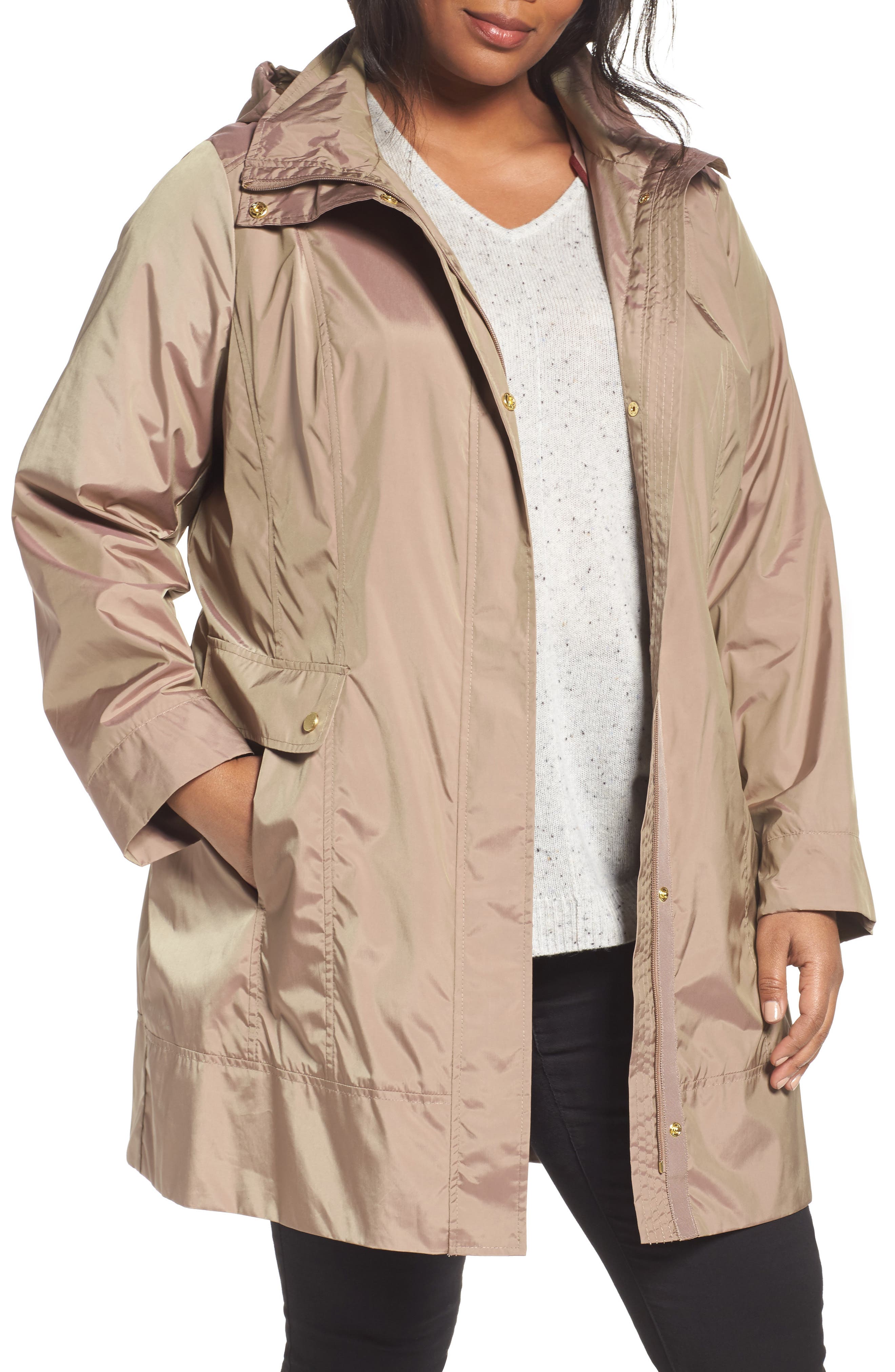 Cole Haan Water Resistant Rain Jacket (Plus Size) Nordstrom