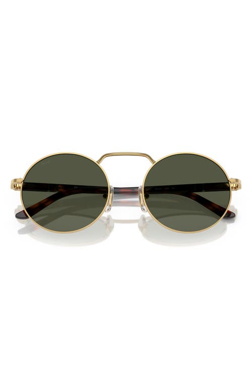 Persol 53mm Polarized Round Sunglasses In Green