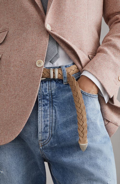 Shop Brunello Cucinelli Calfskin Belt In Hazelnut