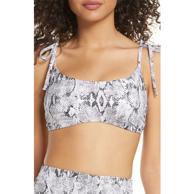 Chelsea28 Easy Retro Tie Strap Bikini Top, White