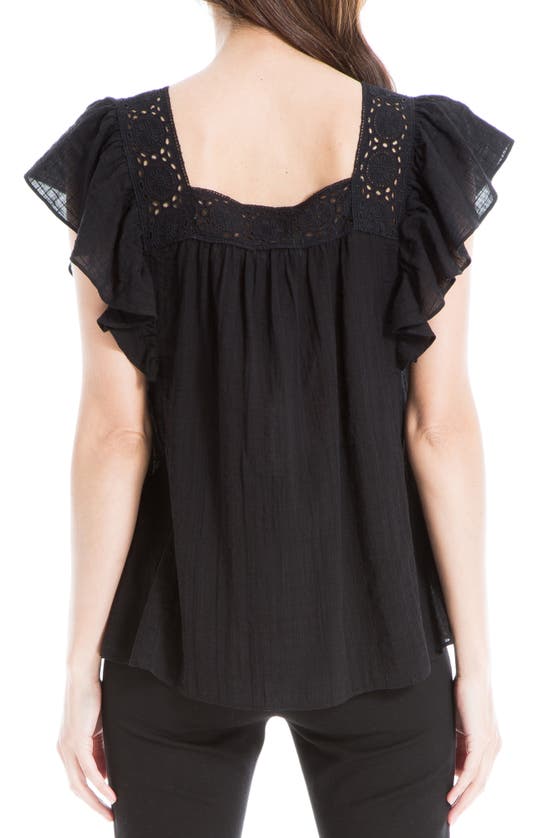 MAX STUDIO MAX STUDIO FLUTTER SLEEVE SQUARE NECK BLOUSE