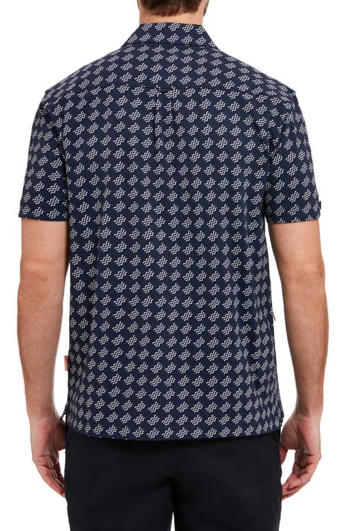 Shop Sealskinz Walsoken Short Sleeve Knit Button-up Shirt In Navy