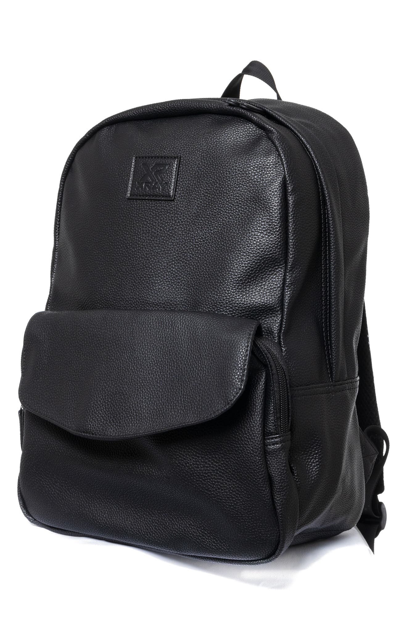 black pleather backpack