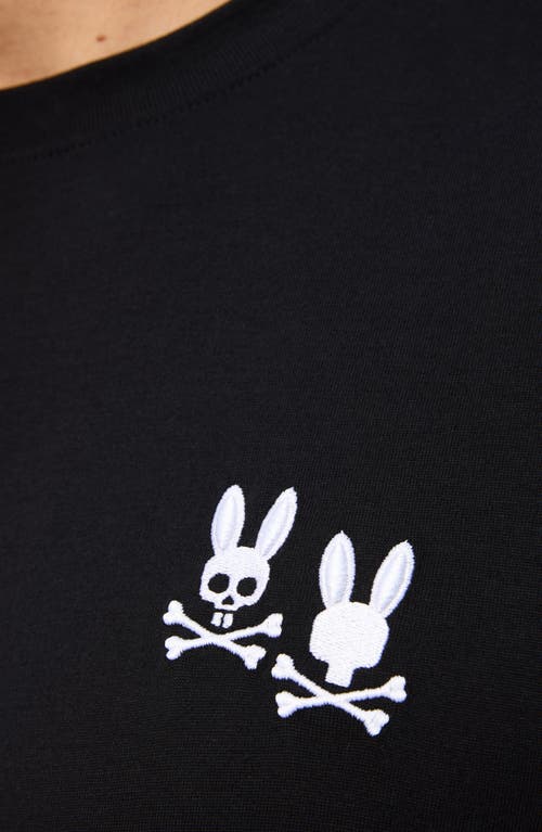 Psycho Bunny Tilden Embroidered Bunny Logo Long Sleeve T-shirt In Black