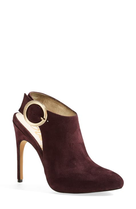 Short burgundy outlet heels