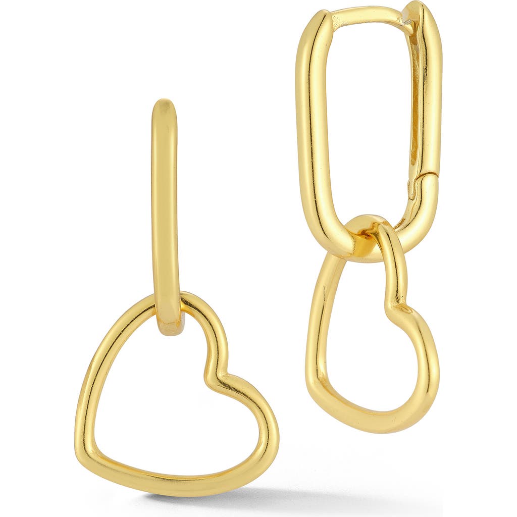 Glaze Jewelry Open Heart Link Drop Earrings In Gold
