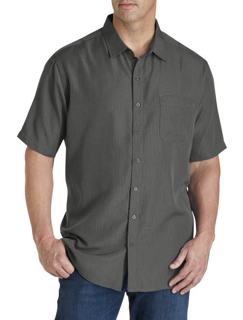 Harbor Bay Microfiber Comfort Grid Sport Shirt In Castlerock