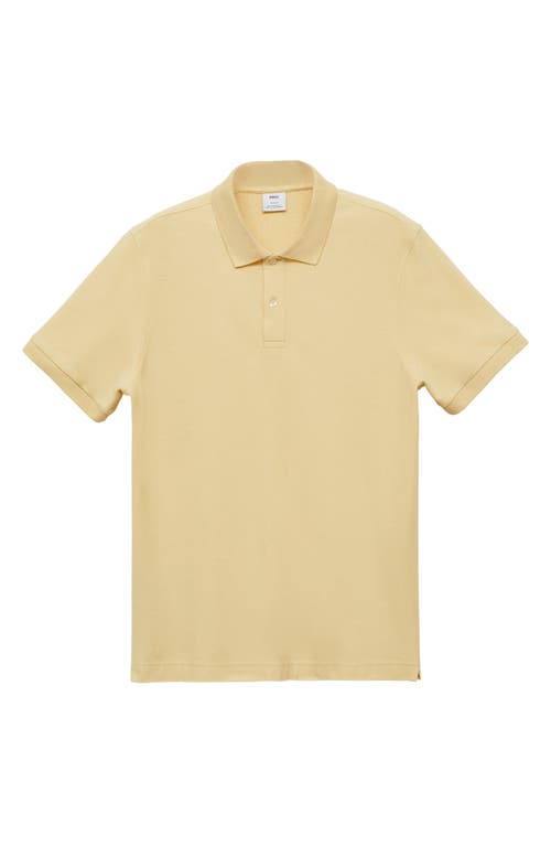 Shop Mango Relaxed Cotton Piqué Knit Polo In Pastel Yellow