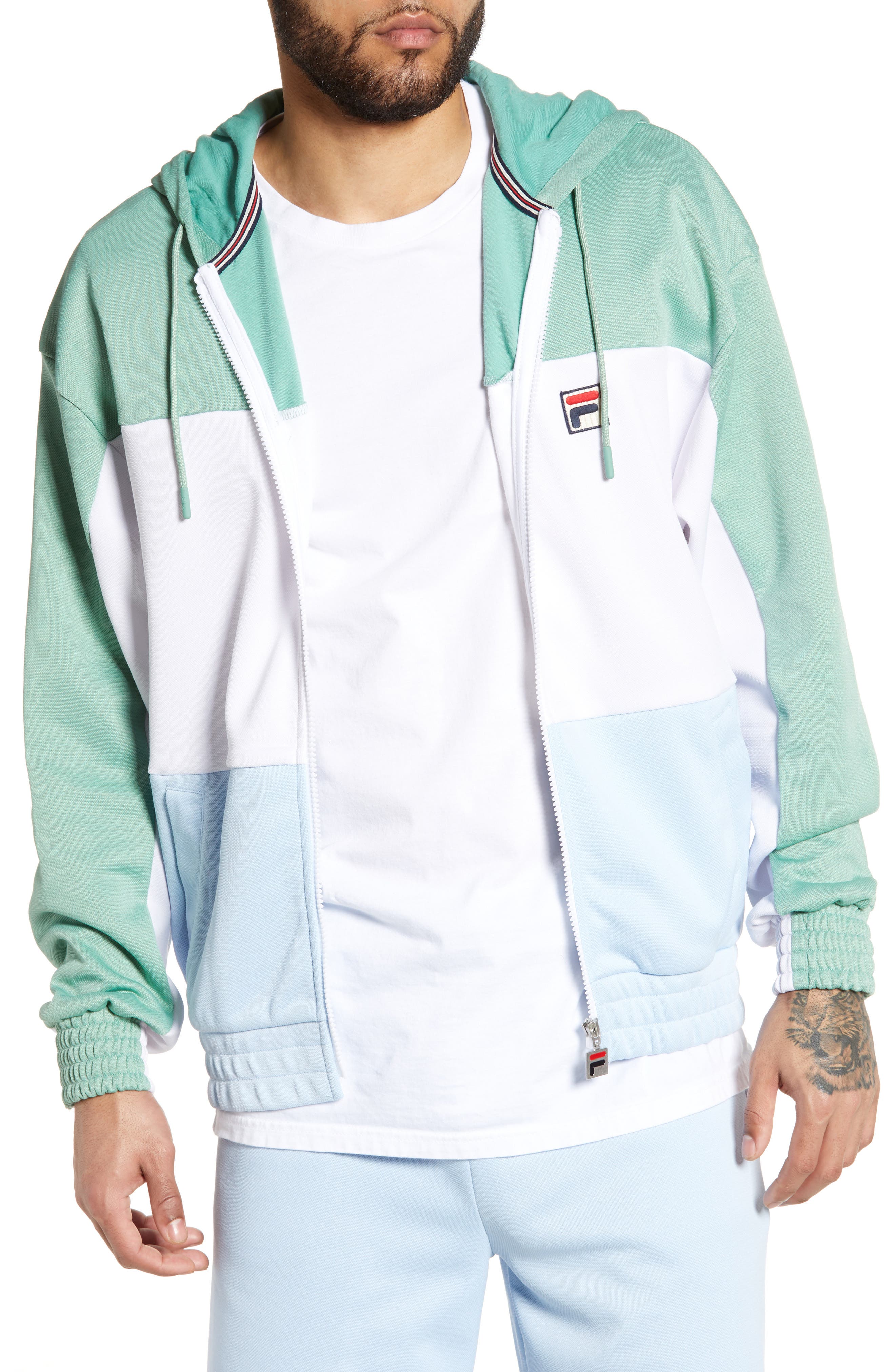 Fila Sky Colorblock Zip Hoodie, White