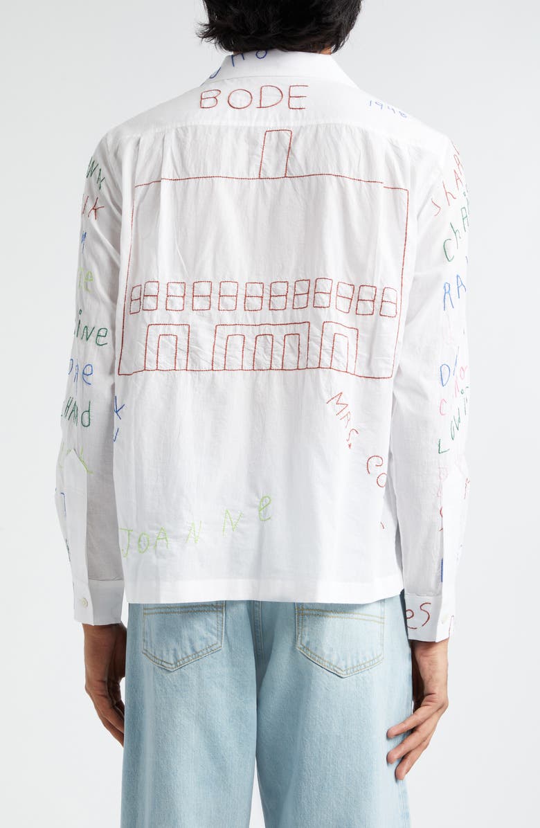Bode Familial Hall Embroidered Long Sleeve Camp Shirt | Nordstrom