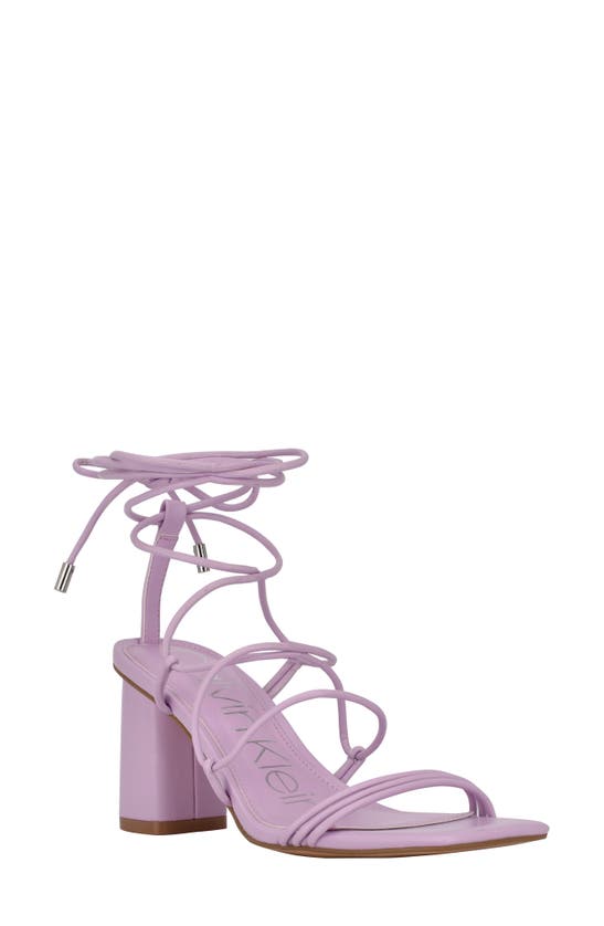 Calvin Klein Calista Ankle Tie Sandal In Purple | ModeSens