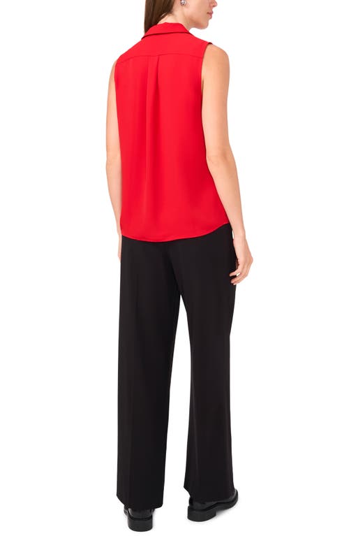 Shop Halogenr Halogen(r) Sleeveless Button-up Top In Ultra Red