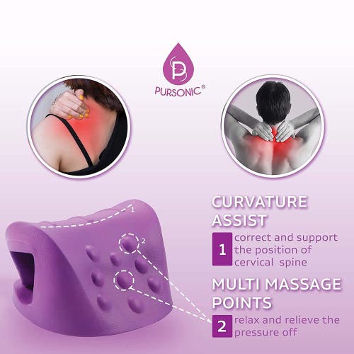 Pursonic Neck And Shoulder Stretcher And Relaxer In Purple