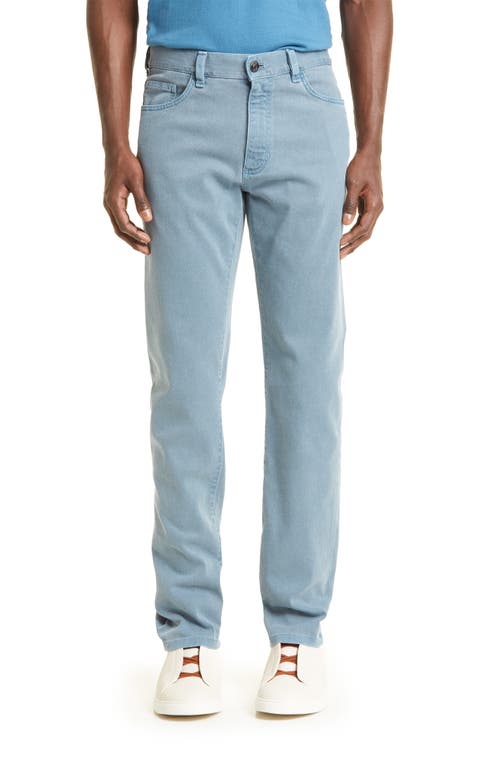 ZEGNA Slim Fit Garment Dyed Stretch Skinny Jeans in Lapis Blue at Nordstrom, Size 33