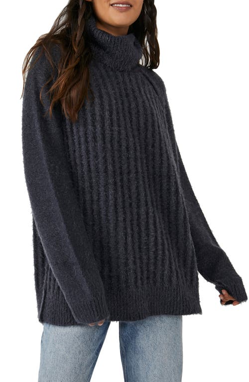 Free People Big City Turtleneck Sweater in Sunflower Seed Combo