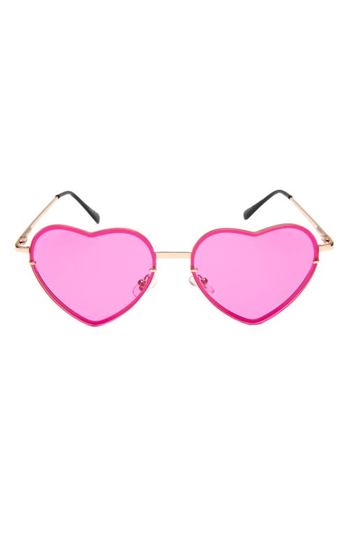 Tinted Heart Shaped Sunglasses in Pink