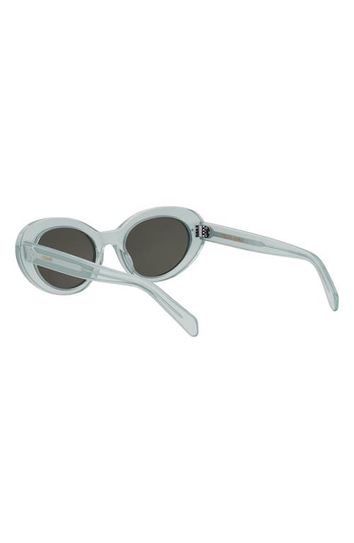 Shop Celine Bold 3 Dots 53mm Cat Eye Sunglasses In Shiny Light Green/smoke