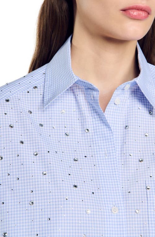 Shop Sandro Check Shirt In Blu/white