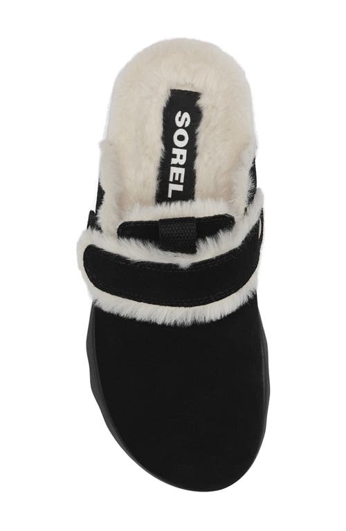 Shop Sorel Viibe Faux Fur Clog In Black/natural