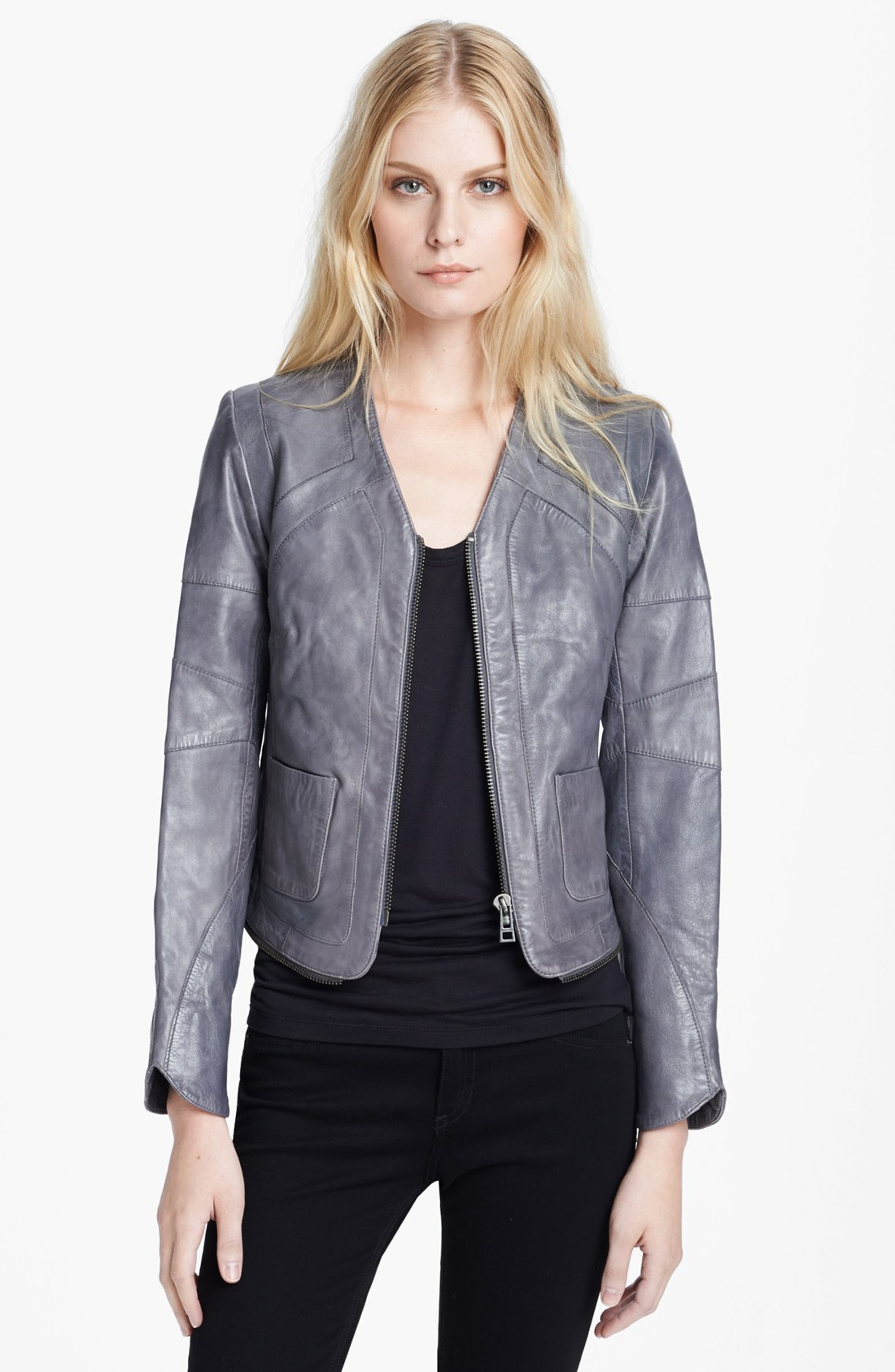 Zadig & Voltaire 'Venci' Crop Leather Jacket | Nordstrom