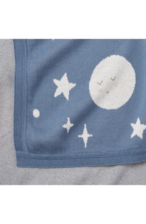 Shop Elegant Baby Celestial Cotton Knit Blanket In Blue