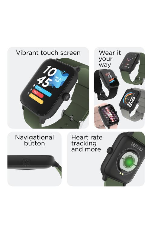 Shop I Touch 24/7 Evo Rectangle Smartwatch, 43mm In Black Case Black/olive