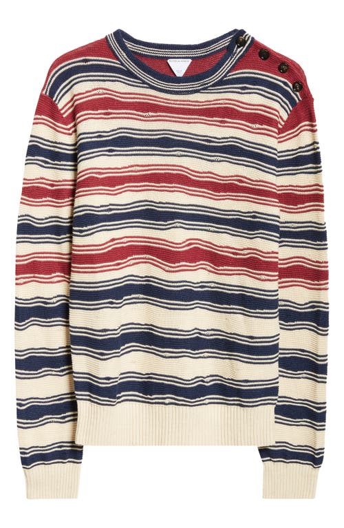 Bottega Veneta Distorted Stripe Linen & Cotton Sweater In Multi