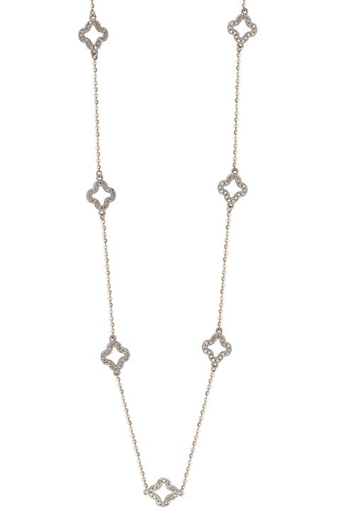 Diamond Clover Station Necklace