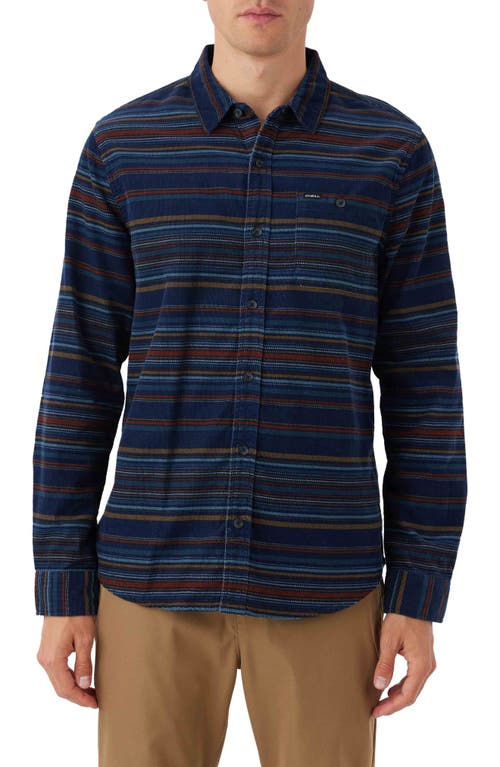 O'Neill Caruso Stripe Button-Up Shirt Navy at Nordstrom,