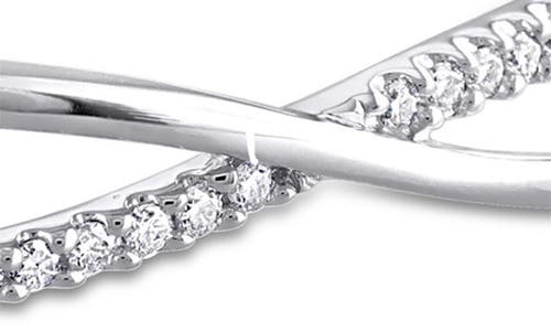 Delmar Lab-created Moissanite Crossover Bangle Bracelet In Silver/white