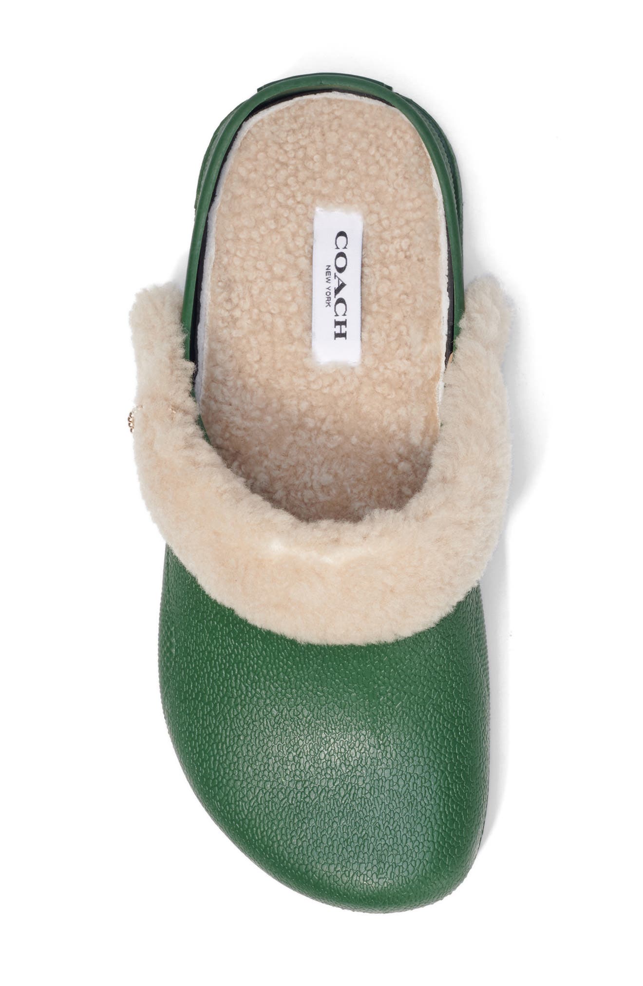 coach shearling clog