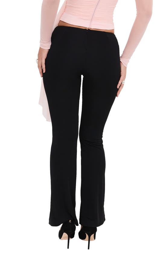 Shop Mistress Rocks Drape Panel Flare Pants In Black