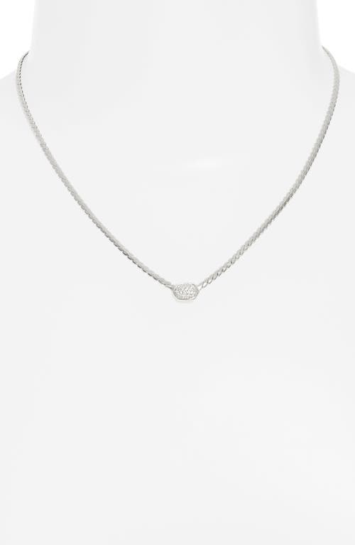 Shop Kendra Scott Alanna Crystal Pendant Necklace In Silver White Crystal