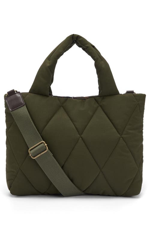 Barbour Mini Mariah Diamond Quilted Tote Bag In Olive