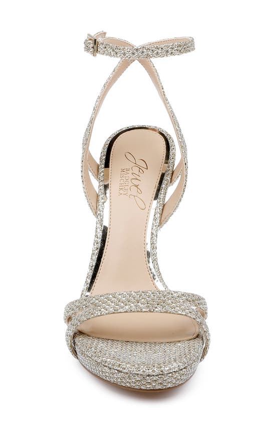 Jewel Badgley Mischka Arianna Ankle Strap Sandal In Light Gold