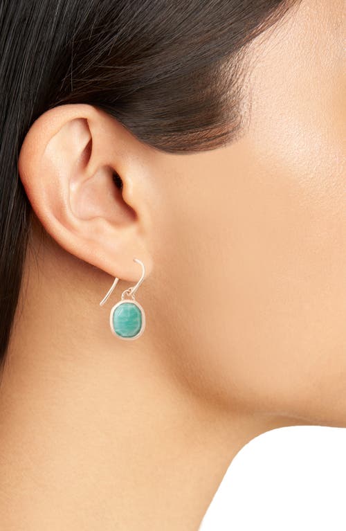 Shop Monica Vinader Siren Semiprecious Stone Drop Earrings In Amazonite/rose Gold