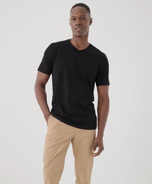 Shop Pact Organic Softspun V-neck Tee In Black