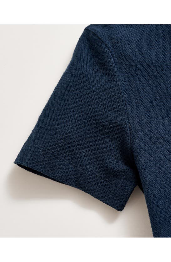 Billy Reid Hemp & Cotton Knit Polo In Carbon Blue