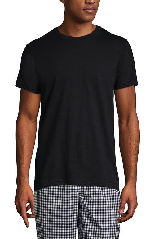 Shop Lands' End Crewneck Undershirt 3 Pack In Black