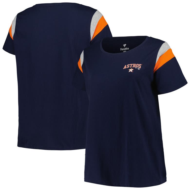 Shop Profile Navy Houston Astros Plus Size Scoop Neck T-shirt