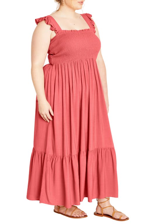 CITY CHIC CITY CHIC HALLY SMOCKED MIDI SUNDRESS 