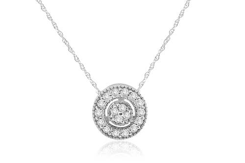 BLISS DIAMOND BLISS DIAMOND 1/4 CT LAB GROWN DIAMOND PAVE HALO PENDANT GOLD WOMENS NECKLACE 