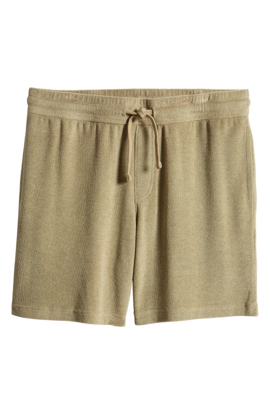 Shop Treasure & Bond Terry Cloth Shorts In Olive Mermaid