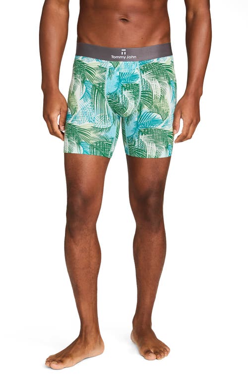 Shop Tommy John Second Skin 6-inch Boxer Briefs In Aqua Palm Shadow